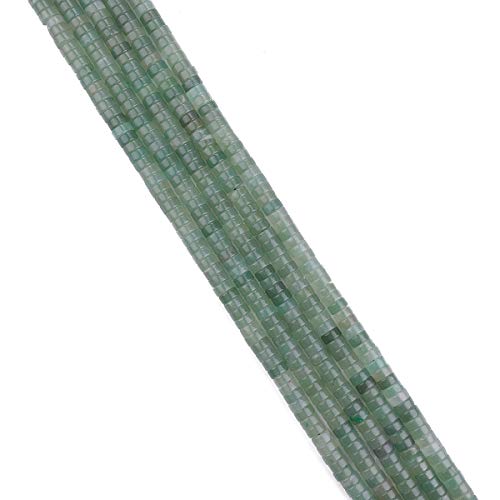 BEADIA Natural Green Aventurine Spacer Beads Caps Loose Semi Gemstone for Beading Jewelry Making 6mmx3mm 38cm - color: Green Aventurine, size: Round 6mm x 3mm