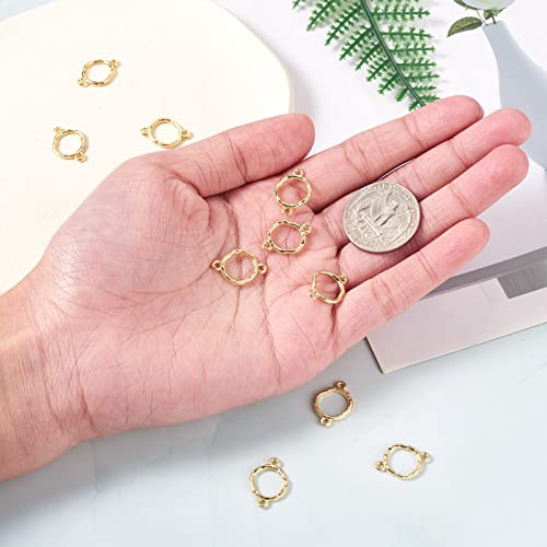 FASHEWELRY Golden Bow Connector Charms Bulk, Christmas Bowknot Link Charms, Infinity Links Geometric Hollow Bezel Pendants for Earring Bracelet Necklace Keychains Jewelry Making - color: Light Gold-Ring
