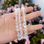 Adabele 1pc Natural Stretch Gemstone Bracelet 8mm (0.31") Bead 7" to 8.5 inch Healing Crystal Energy Quartz Chakra Jewelry Women Unisex Birthday Gift - color: Grade A Clear Crystal, size: 7 inch