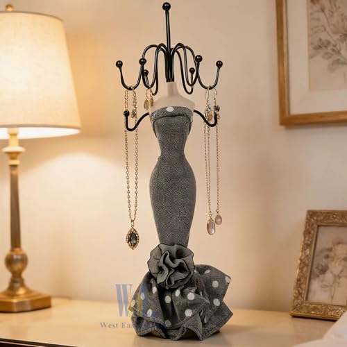 2 PCS Set Jewlery Display Shoe Ring Holder - Mannequin Necklace Display Bracelet Orgaziner (Gary) - color: Gary