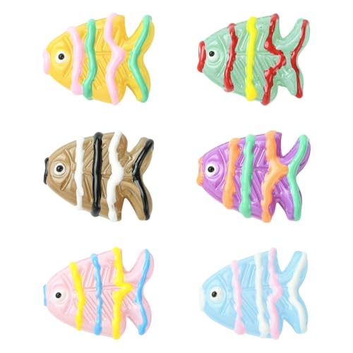 Stiesy 6Pcs Enamel Fish Beads 6 Pcs, 6 Color Sea Animals Theme Painted Glass Beads for Jewelry Making DIY Accessories - color: Fish with Enamel-6 Colors-6pcs