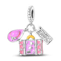 LAZA Charms for Bracelets 925 Sterling Silver Butterfly Summer Travel Ocean Lucky Charm Beads Pendant Jewelry for Women Mom - color: Loving girl hugs cat