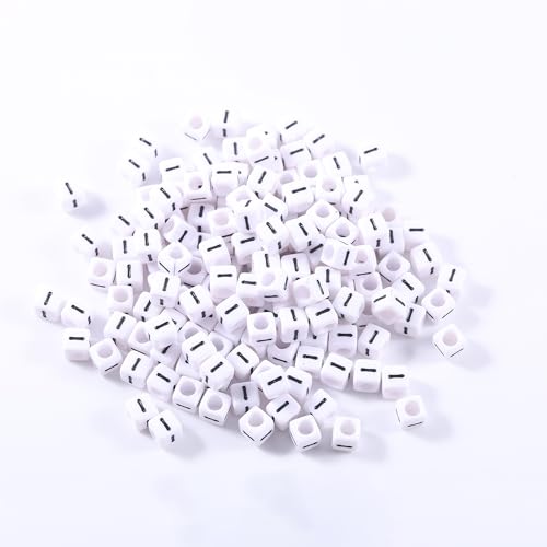 1000Pcs White Acrylic Letter Beads 6x6mm Letter I Cube Alphabet Beads for DIY Bracelet Necklace Jewelry Making - color: Letter-I