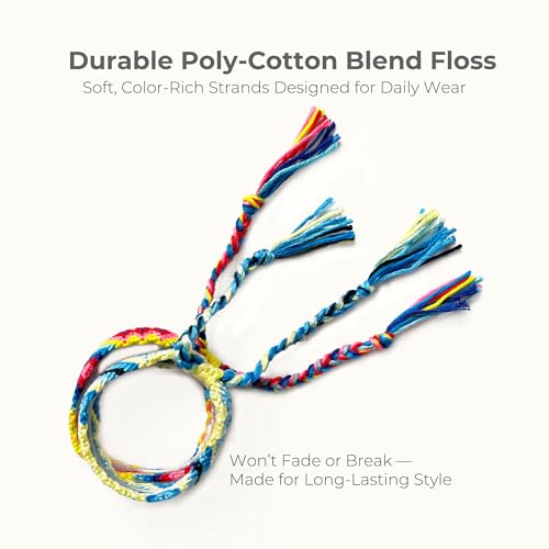 Woven Friendship Bracelets Pack of 12, Handmade Adjustable Bracelets with Sliding Knot Closure for Kids, Girls, Teens & Women, Colorful Bulk Set - style: Handmade bracelet mixed color -12pcs