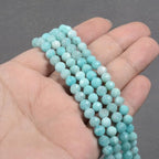 6mm Brazilian Amazonite Faceted Gemstone Round Loose Beads Strand 15.5-16" DIY Jewelry Making - color: Brazilian Amazonite