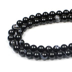 MJDCB Natural Black Striped Agate Round Loose Beads for Jewelry Making DIY Bracelet Necklace (10mm) - color: Black Striped Agate, size: 10mm