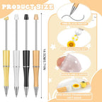 Colarr 24 Sets Plastic Beadable Pens DIY Pens Making Kit Assorted Wood Beads Crystal Spacer Black Ink Ballpoint for Women Crafts Office Family Gifts(Sunflower) - style: Sunflower