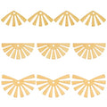 BENECREAT 60pcs Raw Brass Semicircle Shape Fan Earrings & Necklace Charms - Half Round & Geometric Component Charms for DIY Jewelry Craft Making