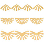 BENECREAT 60pcs Raw Brass Semicircle Shape Fan Earrings & Necklace Charms - Half Round & Geometric Component Charms for DIY Jewelry Craft Making