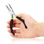 SPEEDWOX Bent Nose Pliers 5 Inches Mini Smooth Curved Jaws Pliers for Confined Areas with Leaf Springs Jewelry Making Crafts Beading Working Hobby Tools - size: Bent Nose Pliers