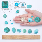 SUNNYCLUE 1 Box DIY 8 Pairs Acrylic Bead Drop Earrings Making Kits Flat Round Oval Rectangle Square Acrylic Beads & Synthetical Turquoise Beads & Earring Hooks for Beginner