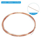 PATIKIL 32.8 Feet Solid Bare Copper Wire, 28 Gauge 99.9% Pure Copper Wire 0.35mm Soft Beading Wire Metal Plant Stem Ties for Jewelry Craft (10m) - size: 0.35mmx10m