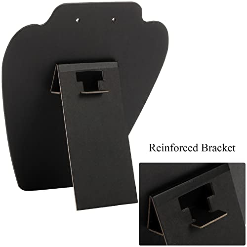 Foraineam 12 Pack Black Velvet Necklace Earring Display, Collapsible Jewelry Bust Stand Earring Necklace Chain and Pendant Easel Display Holder for Shows Business Home