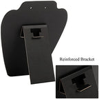 Foraineam 12 Pack Black Velvet Necklace Earring Display, Collapsible Jewelry Bust Stand Earring Necklace Chain and Pendant Easel Display Holder for Shows Business Home
