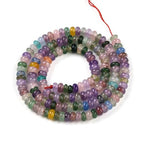 1 Strand Natural White Jade Rondelle Beads Strands Dyed Gemstone Beads Spacers for Jewelry Making Bracelets Necklace DIY Crafts 4.5x2.5~3mm 14.5" About 142~148pcs/strand Mixed Color - color: Mixed Color