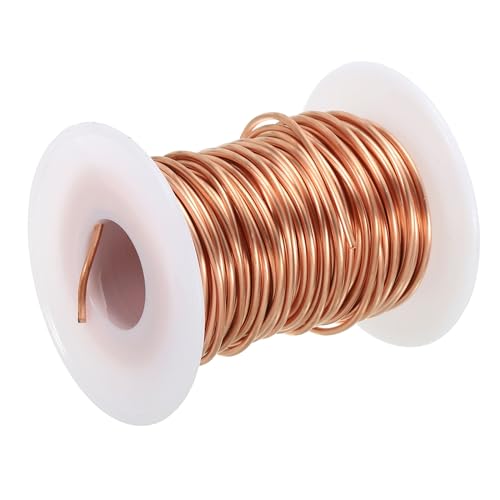 PATIKIL 45.93 Feet Solid Bare Copper Wire,14 Gauge 99.96% Pure Copper Wire 1.6mm Soft Beading Wire Metal Plant Stem Ties for Jewelry Craft (14m) - size: 1.6mm x 45.93ft
