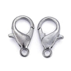 HDSupplies 100 Pieces - Lobster Clasps - Gunmetal Black - 12x6mm w/ 1.2mm Hole - color: Gunmetal Black, size: 12x6mm