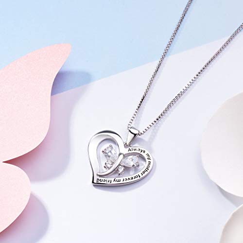 Forever Connected Mother & Son Necklace – Heart Pendant Gift for Mom, Sterling Silver Jewelry for Mother's Day or Birthday - style: Mom H