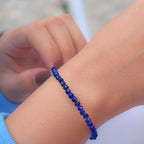 Faceted Bracelet for Women, Certified 925 Sterling Silver with 18K Gold Vermeil Healing Crystal Bracelets for Women - Crystals and Healing Stone Bracelet Women Jewelry for Gift - color: Lapis Lazuli