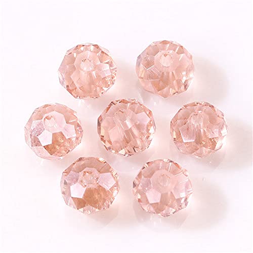 300PCS 4mm Rondelle Crystal Beads for Jewelry Making, Vintage Pink Faceted Round Glass Beads for Bracelet Making, Spacer Beads Glass Crystal for DIY Crafts - color: Vintage Pink, size: 4mm/300pcs