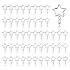 50 Pcs Silver Star Shaped Spring Snap Keychain with Chain Hanging Buckle and Open Jump Ring Star Lobster Claw Clasp Star Keychain Clip for DIY Crafts Jewelry Making Keychains - color: Silver