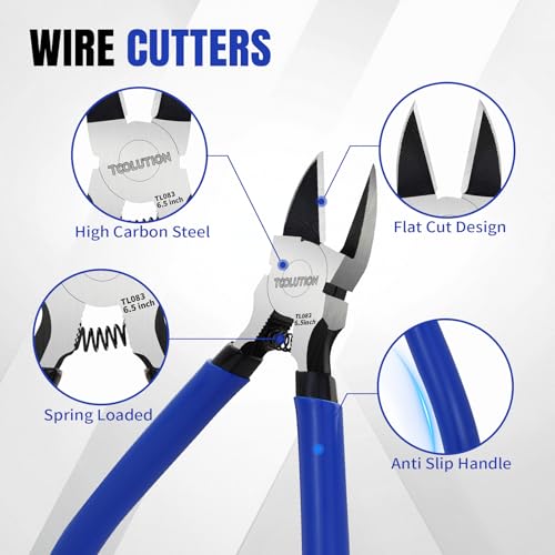 Wire Snips Cutter 6" - 10 Pack Floral Wire Cutters for Artificial Flowers - Small Dykes Cutter for Jewelry Making Crafting Zip Ties - Side Diagonal Cut Pliers Tool Spring Loaded -Blue - size: 10 Pack