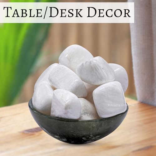 Amazing Gemstone Scolecite Crystal Tumbled Stones Polished Rocks - Natural Gem Stones for Healing - DIY Crystals for Protection (1 Piece) - color: Scolecite