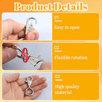 2 Pcs Double Opening Keychain Clip, Heavy Duty Zinc Alloy Swivel Clasp Clip Metal Swivel Snap Hooks Lobster Clasp with Key Ring for DIY Craft Lanyard Purse Making Jewelry Travel Accessories (Silver) - color: Silver