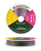Mandala Crafts 49 Strand Beading Wire for Jewelry Making - 98 FT 25 Gauge Stainless Steel Braided Tiger Tail Wire for Bead Stringing - size: 49 Strands 25 Gauge 0.45MM 98FT