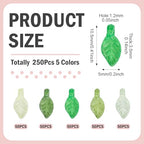 Beadthoven 250Pcs Green Acrylic Leaf Beads 5 Colors Transparent Mini Small Leaves Bead Caps Plastic Plant Leaf Charm Tiny Spacers Bulk for DIY Earrings Bracelet Keychain Necklace Spring Jewelry Making - color: Mini Leaf