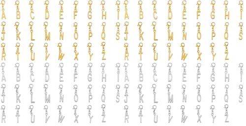 SUPERFINDINGS 104Pcs 2 Colors A-Z Alphabet Letter Charms Initial Letter Charm with Lobster Clasp Alloy Uppercase Letters Pendants for DIY Keychain Chain Bracelets Jewelry Making Craft (Pack of 2) - size: 30mm (Pack of 2)