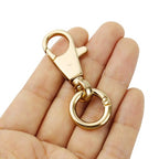 2pcs Double Opening Snap Hooks Heavy Duty Metal Push Gate Swivel Lobster Clasp Keychain Clip Purse Making Accessories (Gold) - color: Gold
