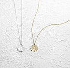 Valloey Rover Gold Necklace for Women 14K Gold Plated Circle Cubic Zirconia Pendant Necklace Dainty Twist Rope Chain Necklace Simple Jewelry Gift for Women - style: Sliver-full moon