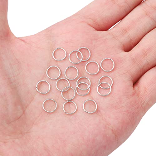 BEADIA Platinum Plated Jump Rings Non Tarnish 8mm 300pcs for Jewelry Making Findings - color: Platinum, size: 0.7x8mm