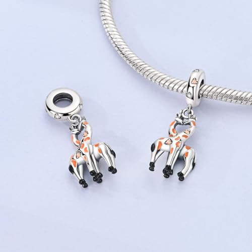 LAZA Charms for Bracelets 925 Sterling Silver Butterfly Summer Travel Ocean Lucky Charm Beads Pendant Jewelry for Women Mom - color: Love Giraffe