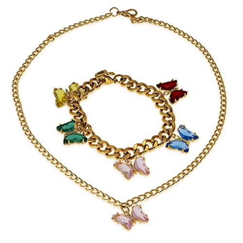 Crystal Zirconia Gold Plated Brass Charms for Jewelry Making Bracelet Necklace Earring Pendant Craft Supplies DIY Accessories - color: Butterfly-Mix-5Pcs