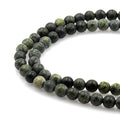 BRCbeads Natural Dark Green Serpentine Russian Jade Gemstone Round Loose Beads 4mm Approxi 15.5 inch 88pcs 1 Strand per Bag for Jewelry Making - color: Serpentine Russian Jade, size: 4mm