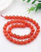 Natural Stone Beads 8mm Polished Round Smooth Gemstone Beads for Jewelry Making Supplies 15 Inch(45 Beads) (South Red Agate) - color: South Red Agate-45pcs