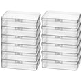 12 Pack Rectangular Clear Plastic Storage Containers Box with Hinged Lid for Beads and Other Small Craft Items (4.5 x 3.3 x 1.1 inch) - size: 4.5 x 3.3 x 1.1 inch