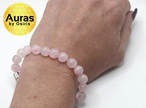 Rose Quartz Bracelet - 8mm Healing Crystal for Love, Unisex - color: 02: Rose Quartz, style: C: 7-7.4 inches