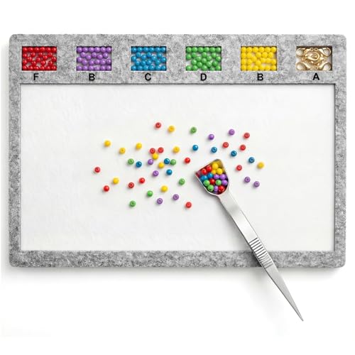 Asofelk Bead Mats for Jewelry Making 2Pcs, Grey Felt Beading Board with Scoop Tweezers, Non-Slip Fabric Bead Tray for Organizing Seed Beads & Jewelry Findings, Portable Jewelry DIY Crafting Tool Set