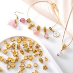 Joez Wonderful Links Bail Beads, Hypoallergenic Alloy Column Spacer Beads - color: Style A, 100 Gold