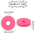 Hot Pink Polymer Clay Beads, 6mm Heishi Bead for Jewelry Bracelets Necklace Making 1000PCS - color: Hot pink