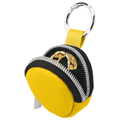 Homakover Portable Ring Organizer Case with Keychain, Traveling Rings Holder Storage Bag, Anti-Lost Keychain Container for Smart Ring, Jewelry (1, Yellow) - color: Yellow