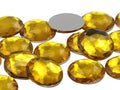 25mm Gold Topaz H107 Flat Back Round Acrylic Rhinestones Plastic Circle Gems for Costume Making Cosplay Jewels Pro Grade Embelishments - 20 Pieces (Topaz) - color: Topaz