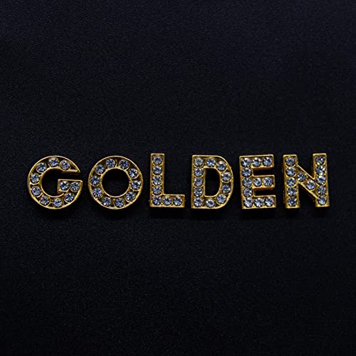 AUEAR, 52 Pack Gold A-Z 8mm Full Rhinestone Slide Charms Crystal Alphabet Letter Alloy for Bracelets Necklace Wristbands DIY Jewelry Making - color: Gold, size: 52 Pack
