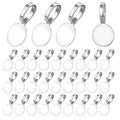 Psyqtsuary 100 pcs Bails for Jewelry Making Silver on Flat Pad Bails Round Pendants Charms Connector Hanger Glue On Pendant Bail Jewelry Bail - color: silver