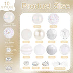 35 Pcs Chunky Bubblegum Beads 20mm Focal Pen Large Rhinestone Pearl Bead with Rhinestone Large Hole European Spacer Bead for DIY Beadable Pen Jewelry Making Keychain Craft Making(White) - color: White