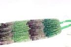 Natural Fluorite Smooth Heishi Wheel Beads, Green Purple Multi-Color, 4.5-5.5mm, 16 Inch Strand