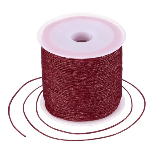 MECCANIXITY 0.8mm Nylon String for Bracelets, 44 Yards Satin Nylon Beading Thread Chinese Knotting Cord for Jewelry Making DIY Craft Beading Friendship Necklace Bracelet(Dusty Red) - color: Dusty Red, size: 0.8mm